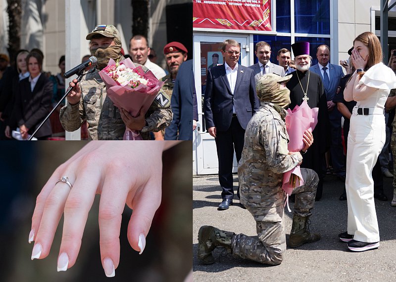 В Сочи росгвардеец вернулся со спецоперации и сделал предложение своей девушке