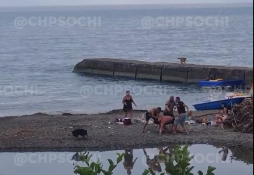 В Сочи очередная драка на пляже попала на видео