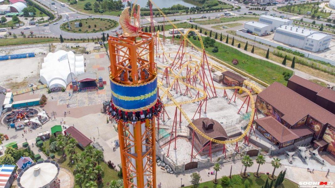 Экстремальный аттракцион Жар-птица снова заработал в Сочи Парке