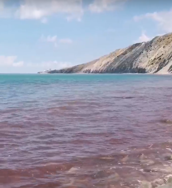 Что вы там делаете, даже морю стыдно: вода у берегов курорта покраснела