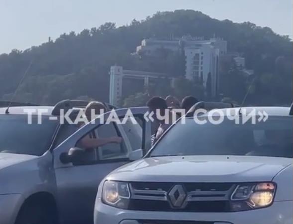 В Сочи земляки на одинаковых авто подрались в пробке