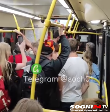 Массовую потасовку в автобусе в Сочи сняли на видео