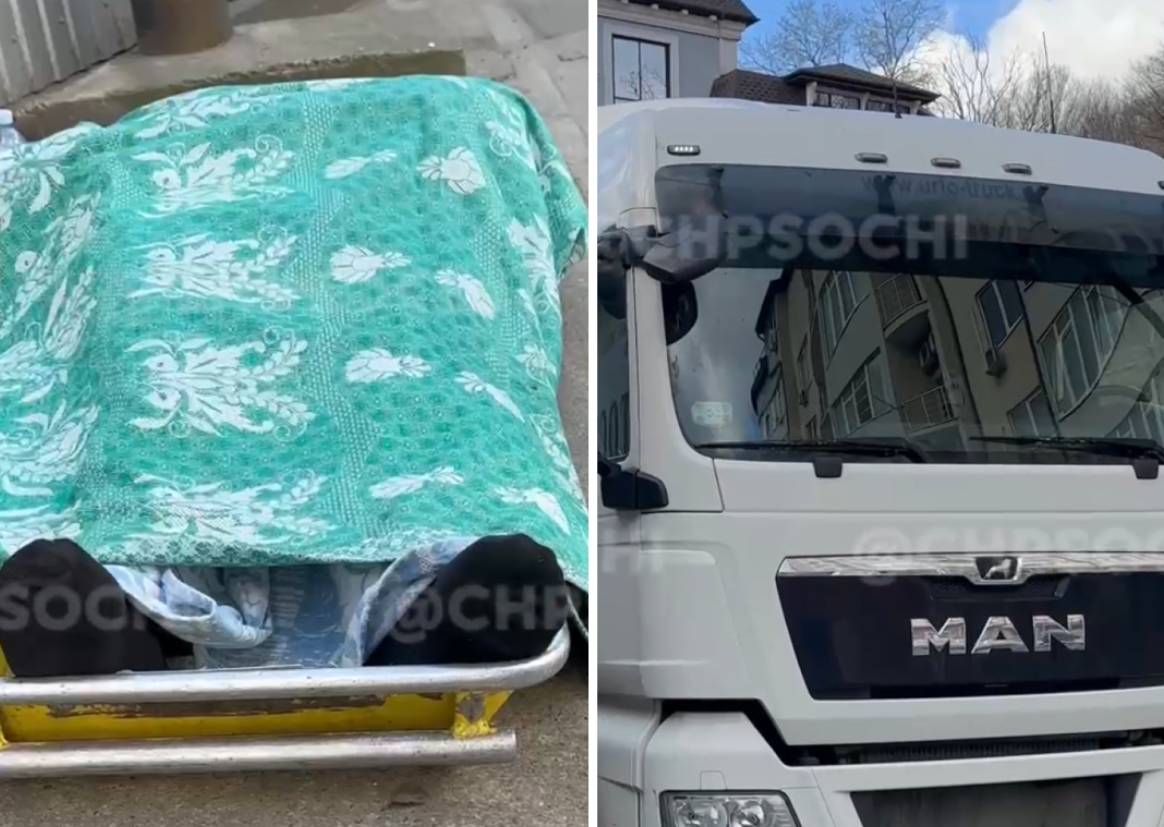 Причина неизвестна: в Сочи за рулём внезапно скончался водитель грузовика (Видео)