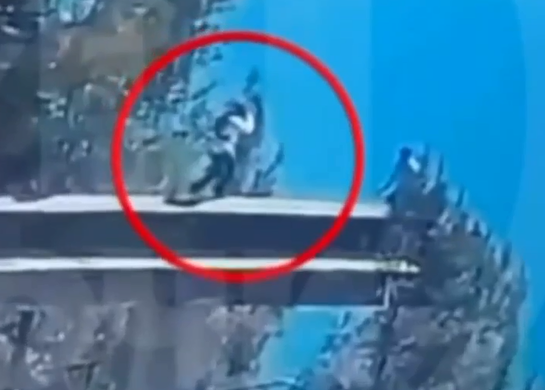 Камера зафиксировала момент смертельного падения сочинки в Абхазии — видео