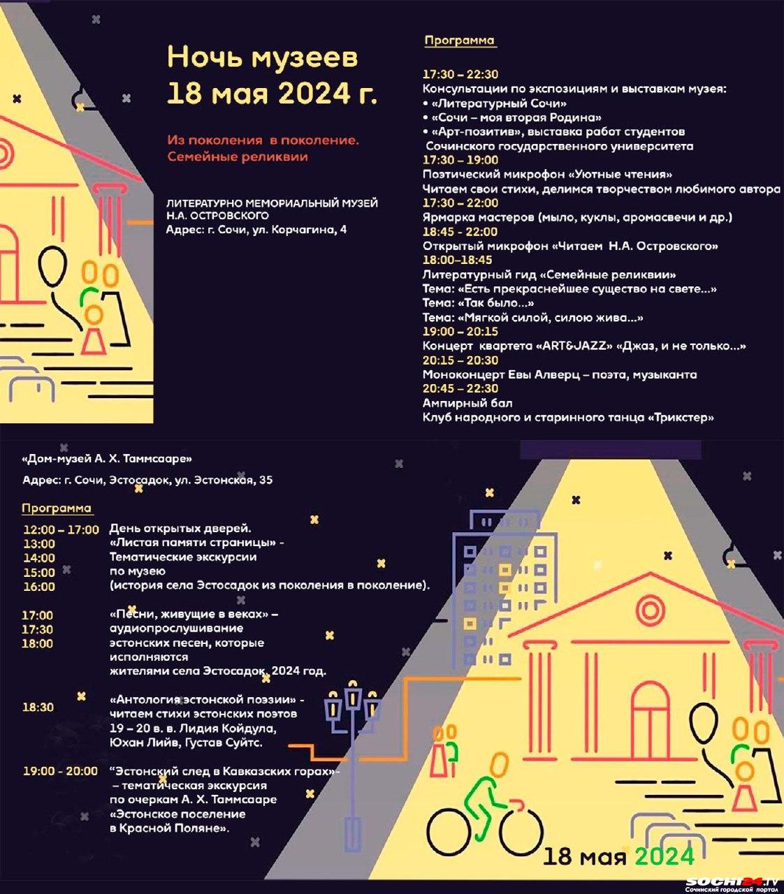 Ночь музеев 2024»: что можно бесплатно посетить в Сочи 18 мая - Городской  портал Сочи | Sochi24.tv - Все новости города