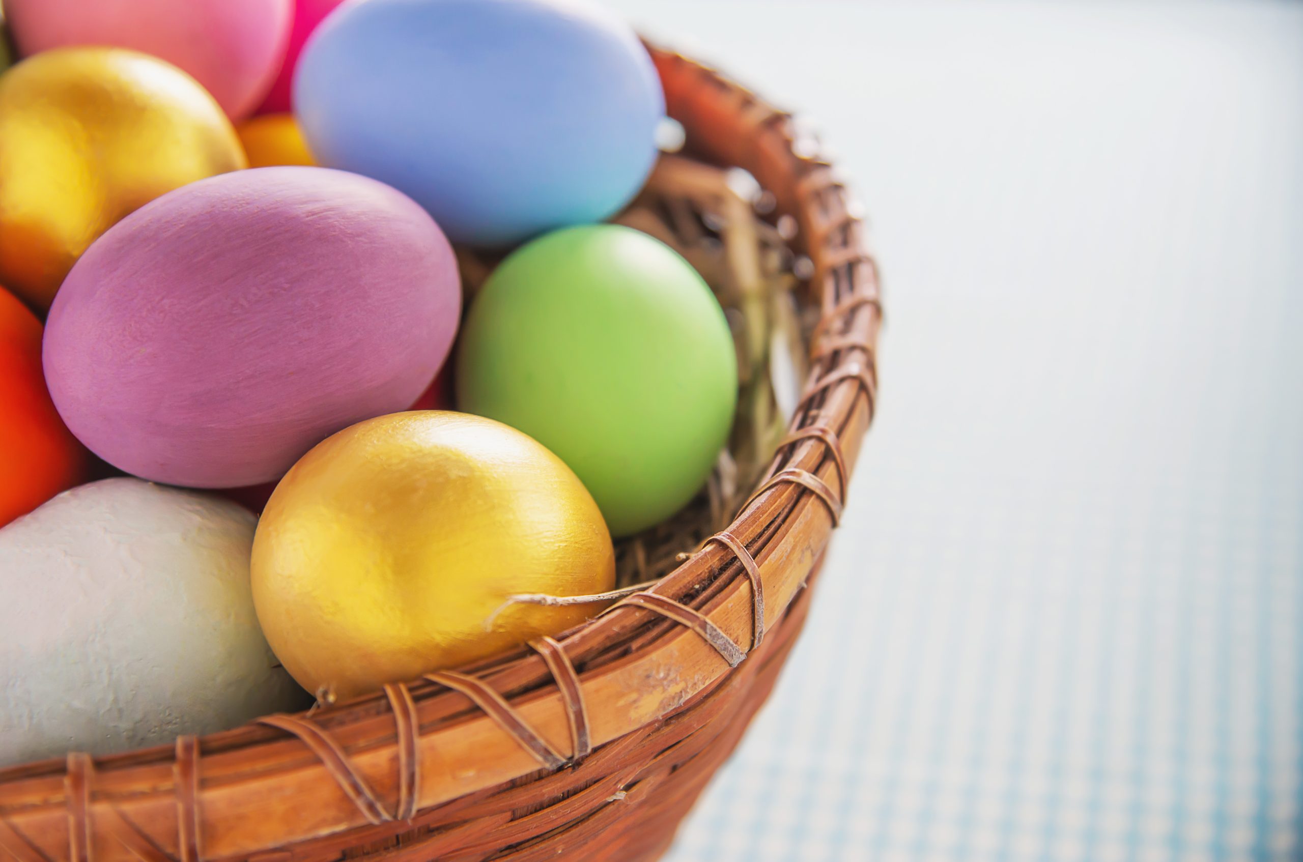 Sweet colorful Easter eggs background - national holiday celebration concepts