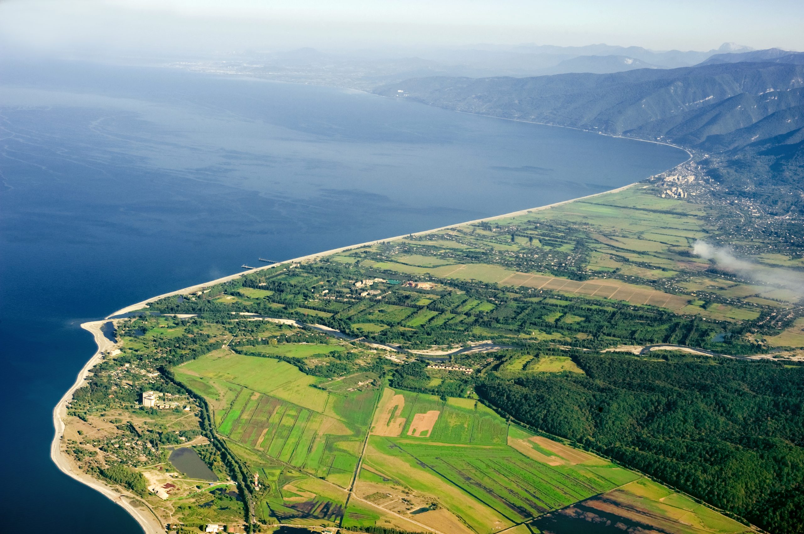 The top view on coast and mountains of Abkhazia