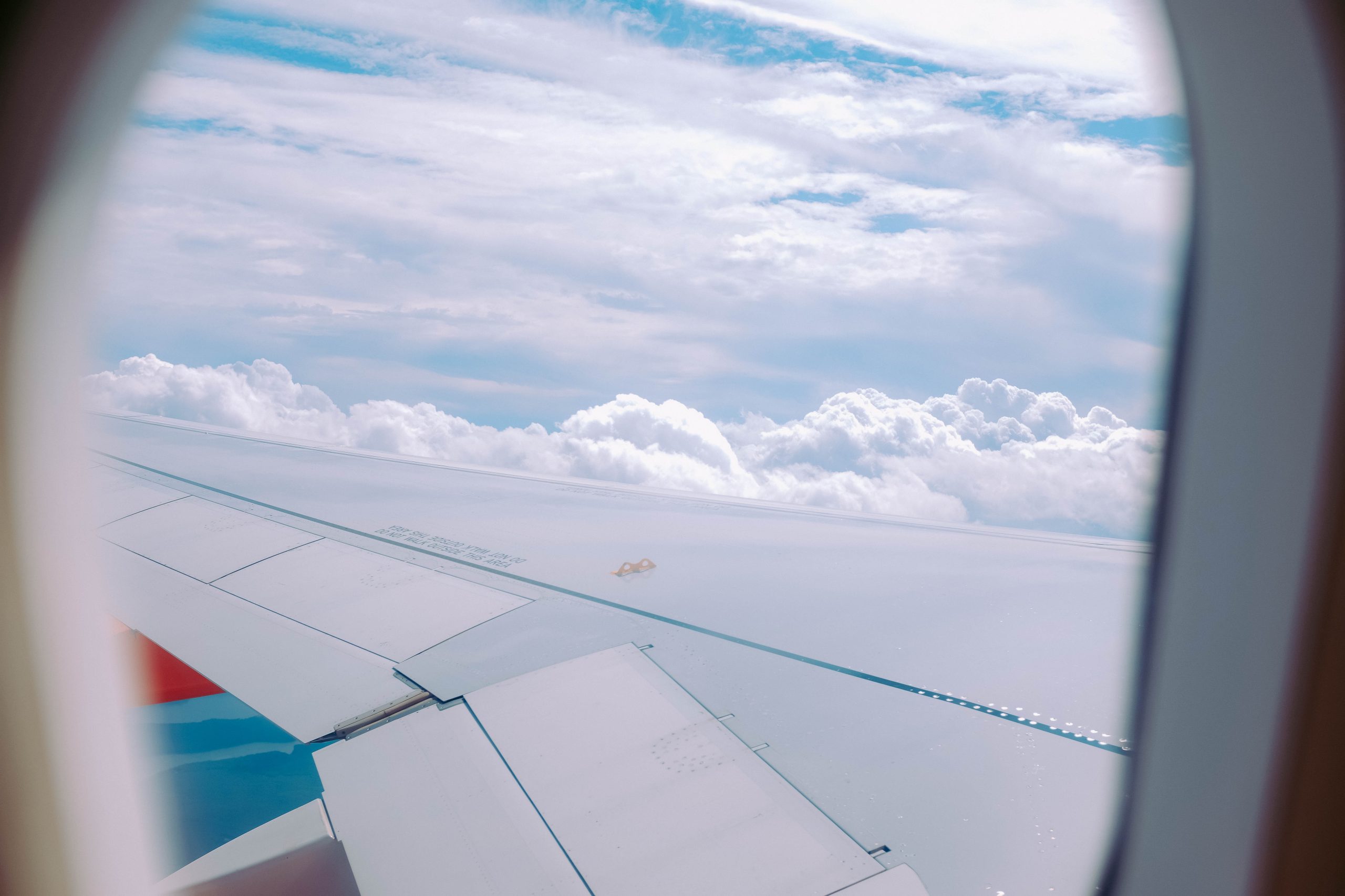 A beautiful view of the clouds captured from an airplane window