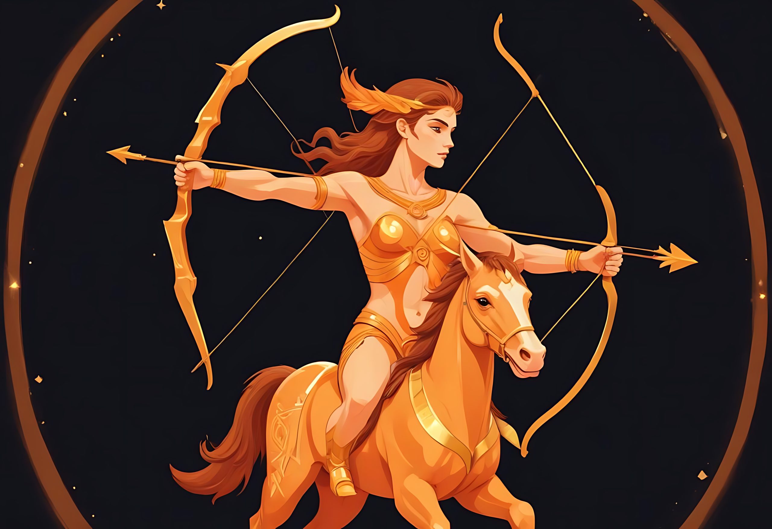 Zodiacal constellation Sagittarius. Flat illustration