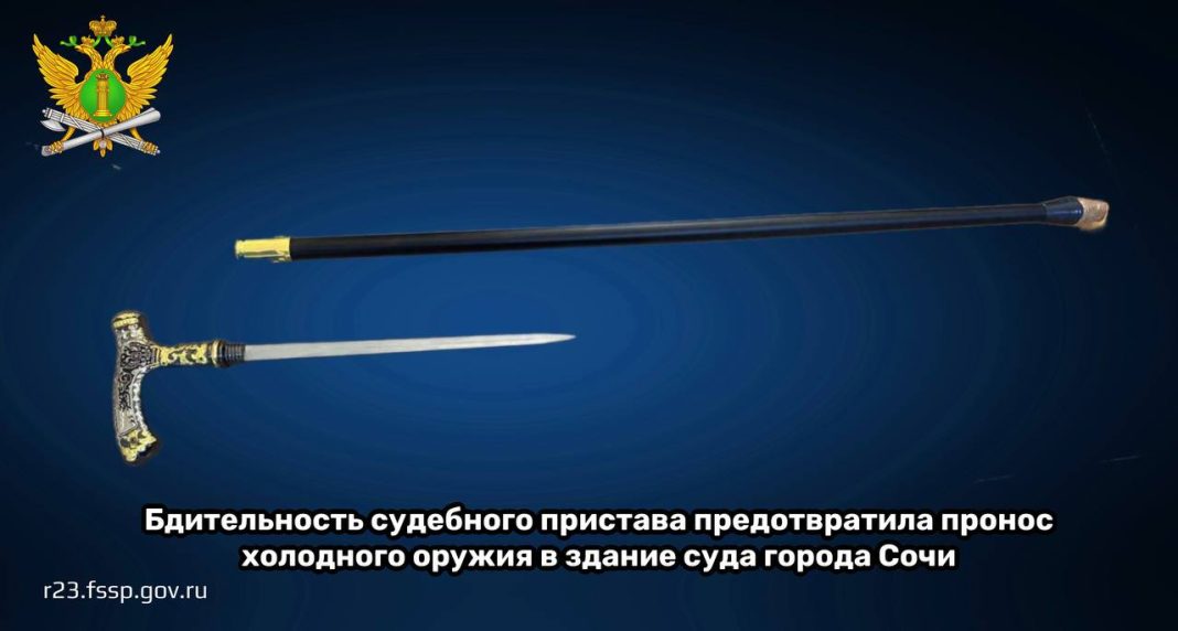 Трость с сюрпризом: в суд Сочи пытались пройти со скрытым от глаз клинком