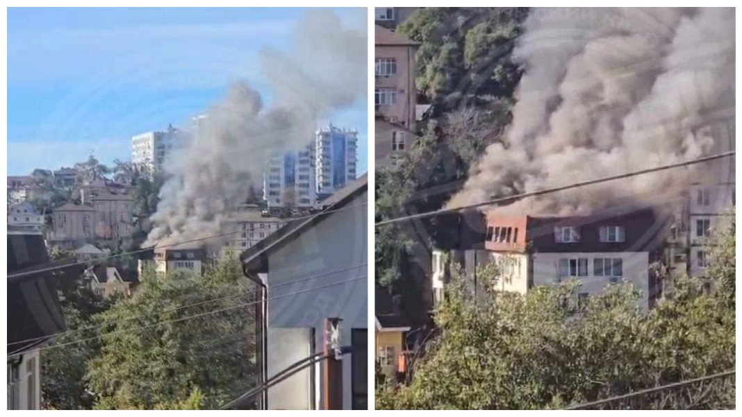В Сочи снова загорелся многоквартирный дом на улице Альпийской