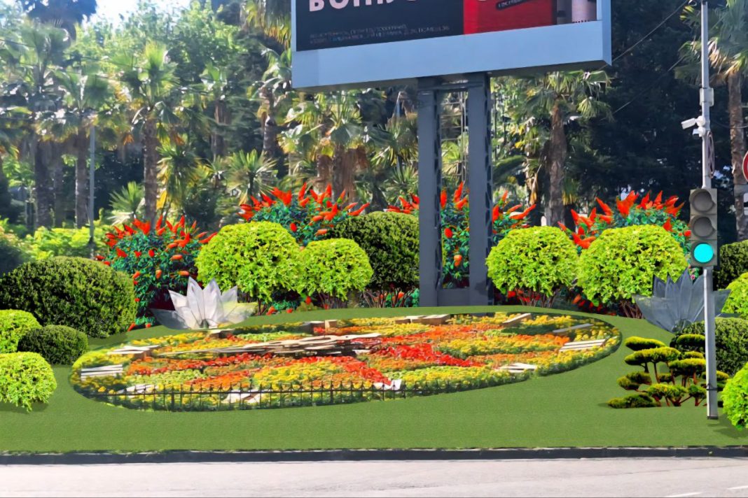 В Сочи началась реконструкция культовых цветочных часов