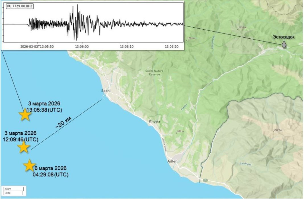 Серия толчков вблизи Сочи заинтересовала учёных